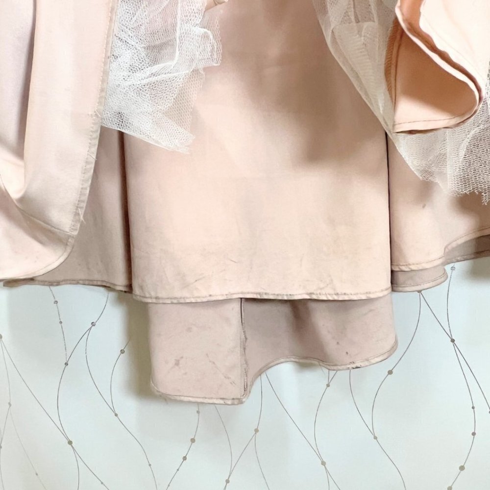 La Femme Beige Crop Top Long Mermaid Evening Gown $438 - Picture 8 of 10